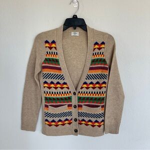 Madewell Wallace Aztec Printed Merino Wool Cardigan Size XS